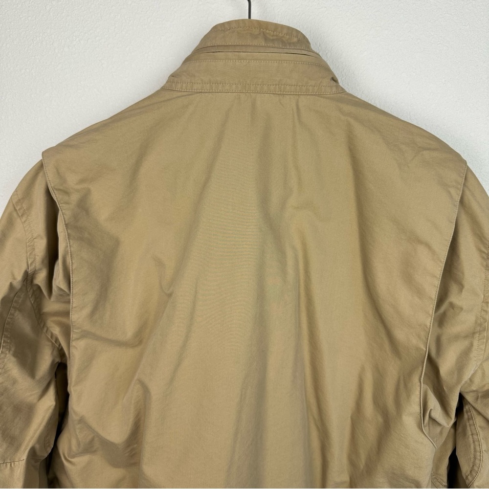 LL Bean Mens Khaki Utility Field Jacket Stowaway Hood 299789 Tan Large Regular - Picture 4 of 9